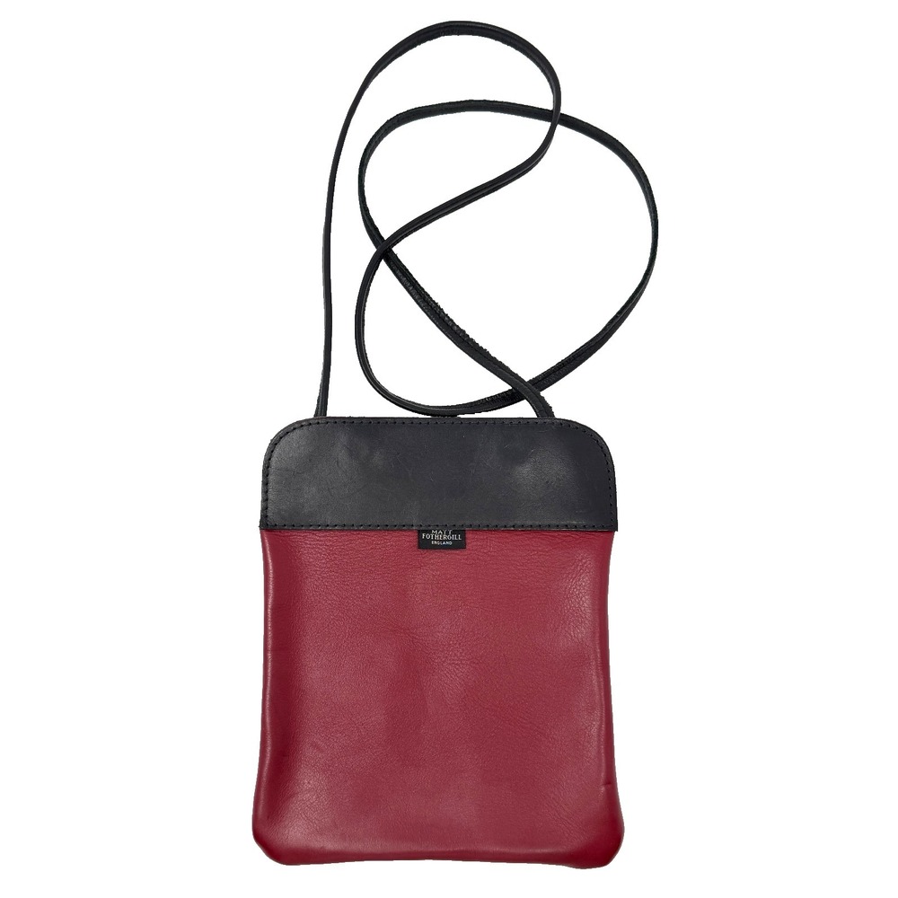 Matt Fothergill Pub Bag Leather Crossbody Red Black Small